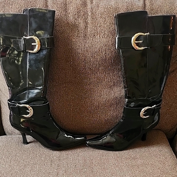 CL by Laundry Shoes - Patent Leather Boots – Size 11 – Stylish & Edgy – Gently Worn